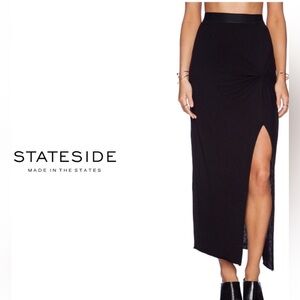 Stateside Slit Black Medium Maxi Skirt